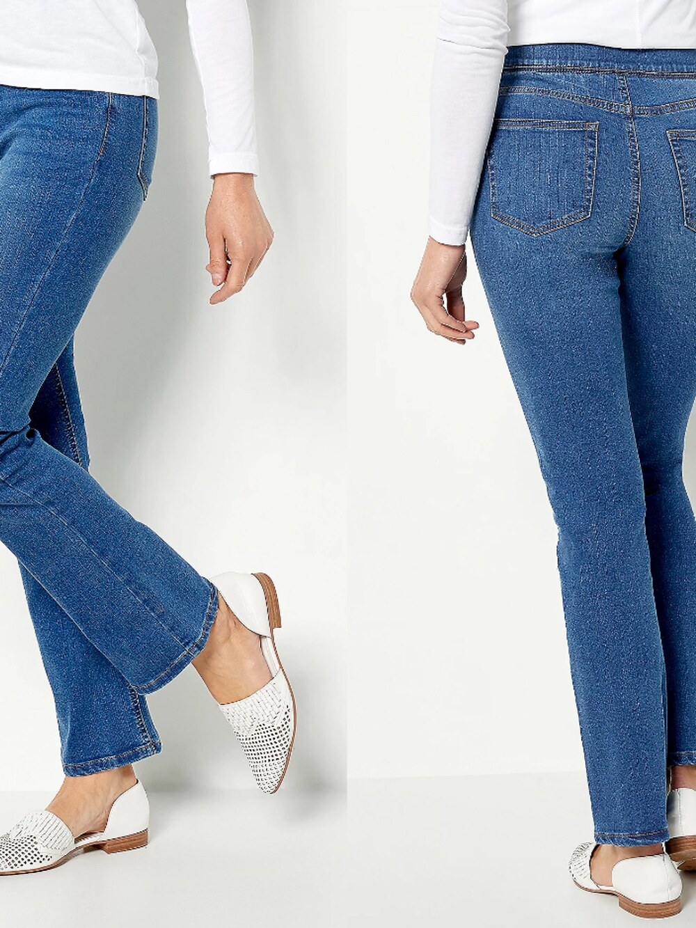 Denim & Co. Cozy Touch Lightly Bootcut Jeans- Dark Wash Women's Tall 10